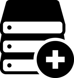 Data Storage Stacks With Plus Sign Stencil Svg Design File, Free Vectors File